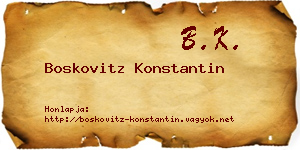 Boskovitz Konstantin névjegykártya